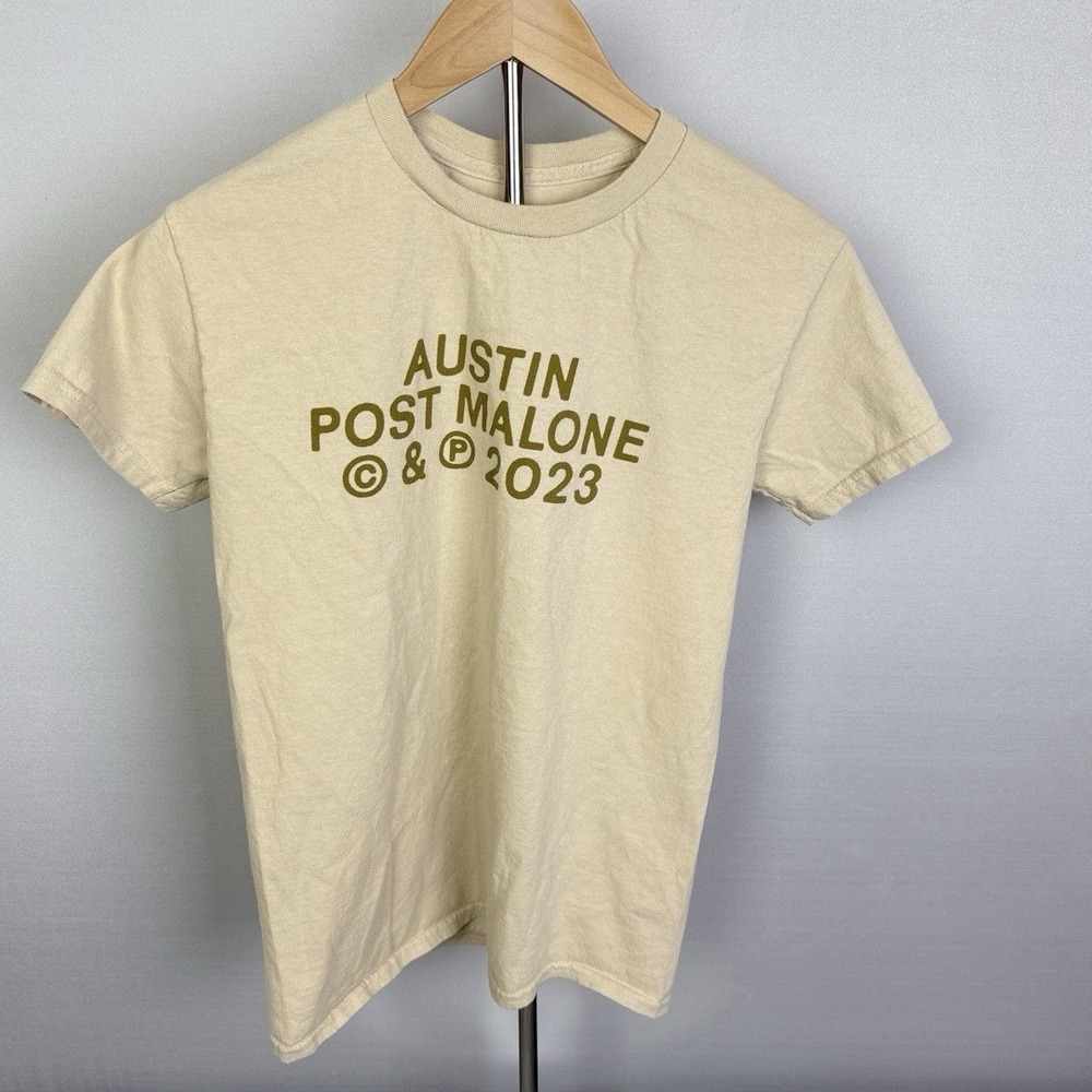 Post Malone If Yall Werent Here 2023 Tour‎ T Shirt Small Beige Concert Tee
